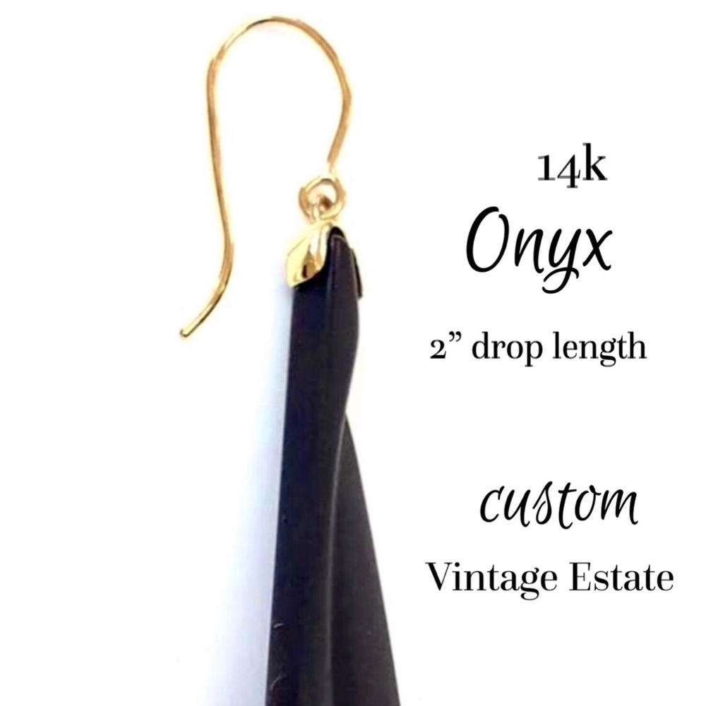 14k Onyx Earrings (custom)